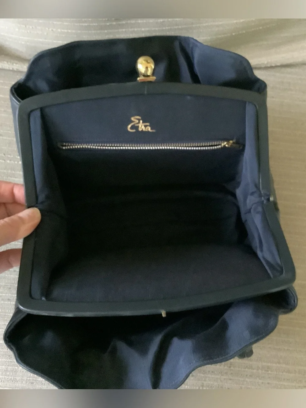 Vintage Etra Classic Black Leather Top-Handle Bag - Genuine Leather